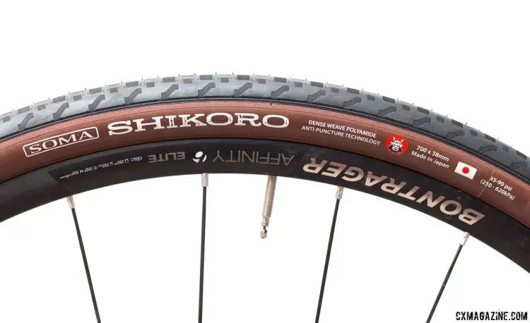 Soma Fab Shikoro 38c road/gravel tire, made in Japan by Panaracer, comes in five different widths. © Cyclocross Magazine