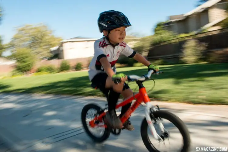 Stampede Bikes (TykesBykes) Sprinter 16 is a definite upgrade over department store bikes and balance bikes. Smiles included. © Cyclocross Magazine