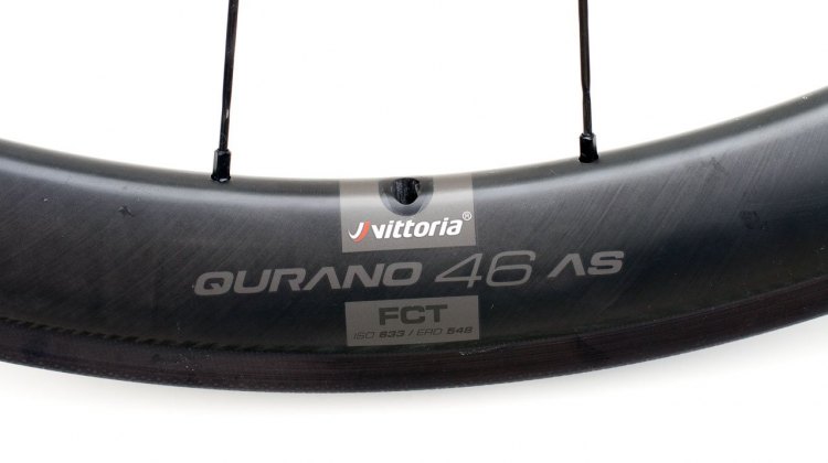 Vittoria Qurano 46 Graphene Carbon Tubular Wheelset weighs 1340g and has a suggested retail of $2250. © C. Lee / Cyclocross Magazine