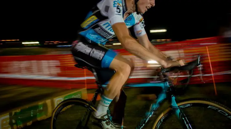 Michael Vanthourenhout goes on a flyer for the second year in a row. 2016 CrossVegas World Cup, Elite Men. © A. Yee / Cyclocross Magazine