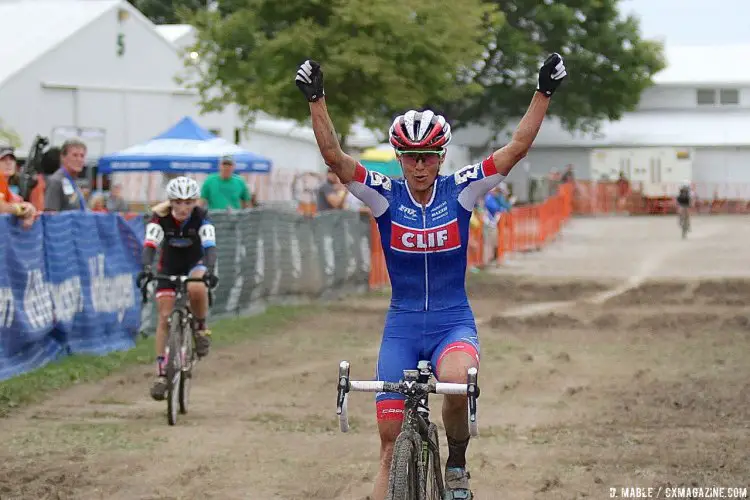 Katerina Nash wins the 2016 Jingle Cross Day 3 UCI C1 race on Sunday. Elite Women. © D. Mable / Cyclocross Magazine