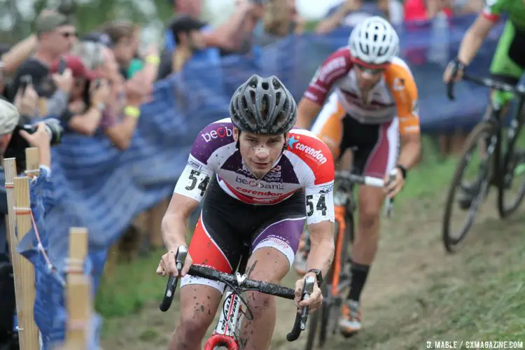 David van der Poel didn't have his brother as a teammate, but didn't need any help to take the win. 2016 Jingle Cross UCI C1, Day 3, Elite Men. © D. Mable / Cyclocross Magazine