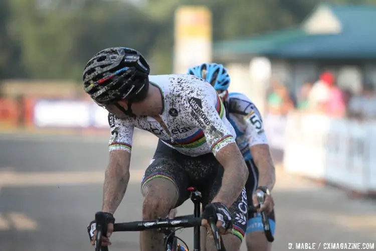Ensuring their podium places are secure. 2016 Jingle Cross World Cup, Elite Men. © D. Mable / Cyclocross Magazine