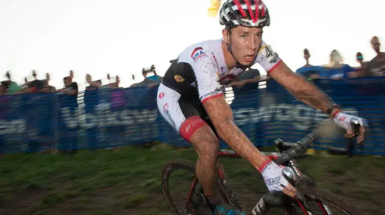 Sweeck in the lead before the inevitable van Aert move. 2016 Jingle Cross Day 1, Elite Men. © A. Yee / Cyclocross Magazine