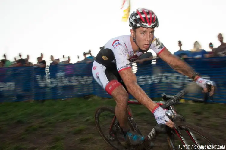 Sweeck in the lead before the inevitable van Aert move. 2016 Jingle Cross Day 1, Elite Men. © A. Yee / Cyclocross Magazine