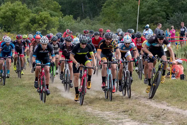 The start of the Elite Men's field at the 2016 Alma GP photo: Nick Forsman