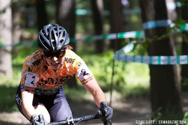 Kathryn Cumming (Jalapeno Cycling, USA) fought hard for her 4th place finish. Qiansen Trophy Race #1, China. © R. Riott / Cyclocross Magazine