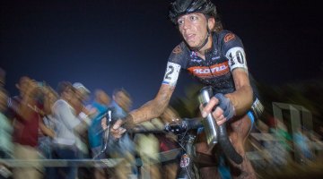 Helen Wyman doesn't love the dry grass of CrossVegas and skipped the race this year, but found fresh legs and her favorite conditions waiting for her in Iowa. 2016 Jingle Cross Day 1 Night Race - Elite Women. © A. Yee / Cyclocross Magazine