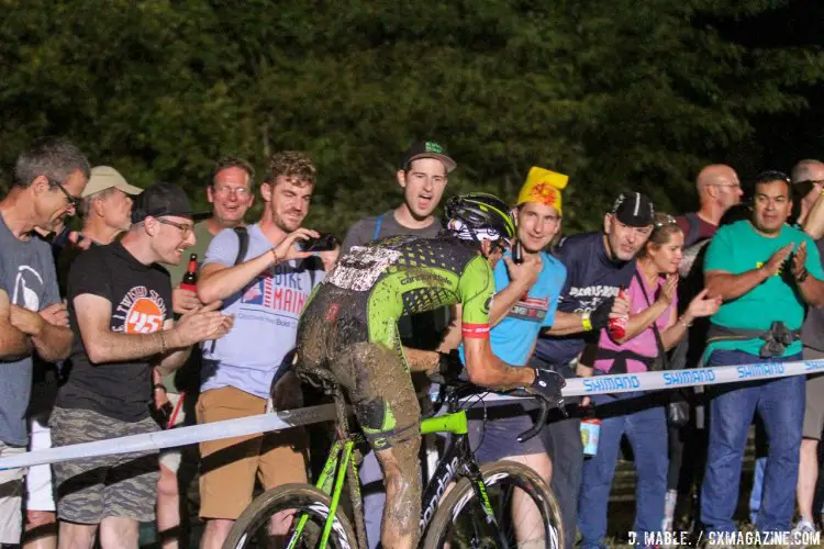 The crowds were rowdy and helped distract from the pain of the climb. 2016 Jingle Cross Day 1, Elite Men. © D. Mable / Cyclocross Magazine