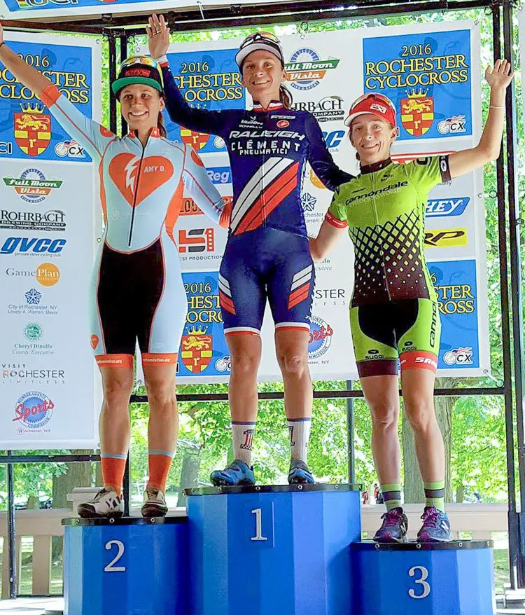 Fahringer, Mani and Antonneau (l to r) are the Rochester 2016 Day 2 podium.