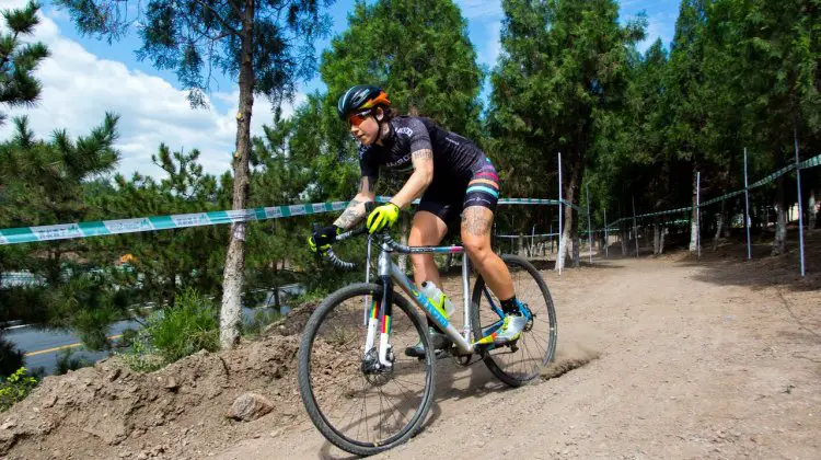 Dry, hard dirt is the main surface at the Qiansen Trophy Cyclocross Race #2 in Fengtai Changxindian. © R. Riott / Cyclocross Magazine