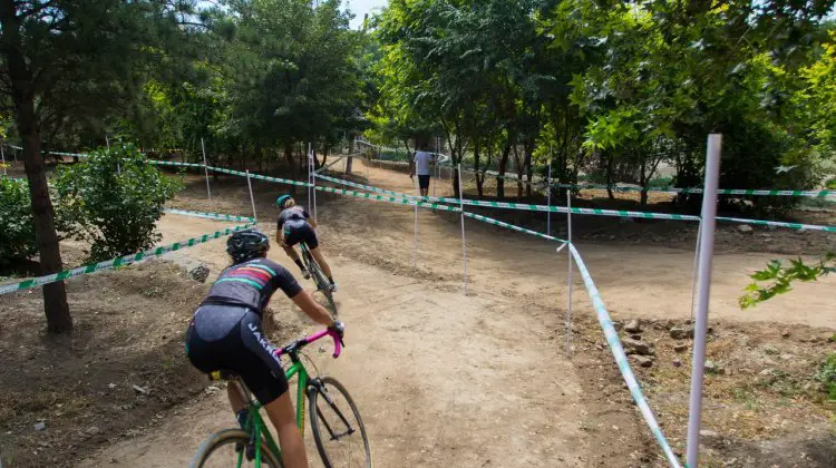 Hard-packed dirt makes for a fast, fun course at the Qiansen Trophy Cyclocross Race #2 in Fengtai Changxindian. © R. Riott / Cyclocross Magazine