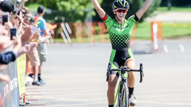 Antonneau delighted to take her second UCI C1 of the season, in front of her home state fans. Elite Women, 2016 Trek CXC Cup Day 2. © Jeff Corcoran