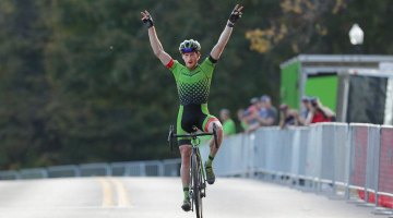 Stephen Hyde solos to victory in the final lap after a hard fought battle with Jeremy Powers. 2016 Pan American Cyclocross Championships © Kent Baumgardt