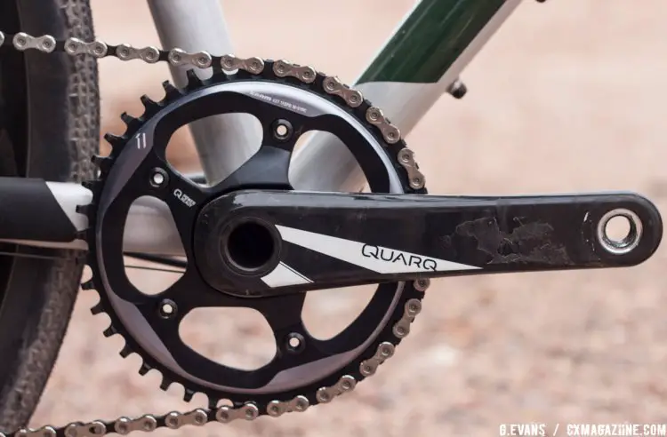 The Jari comes with a Quarq Prime carbon crank, so customers who want to know their wattage have the option to purchase a Quarq power meter spider instead of an entire crank. © Cyclocross Magazine