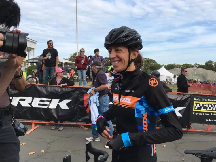 Helen Wyman was all smiles after Sunday's race win at the GP of Gloucester. photo: GPGloucester