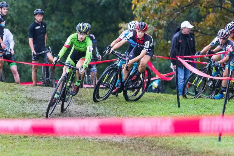 Emma White started fast, leading out Allison Arensman and held on to third behind the two cyclocross legends in Compton and Wyman. 2016 Charm City Day 1. Elite Women. © Ricoh Riott