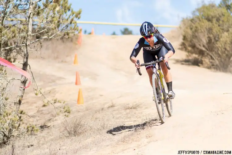 Courtney Dimple on the fast downhill. © Jeff Vander Stucken