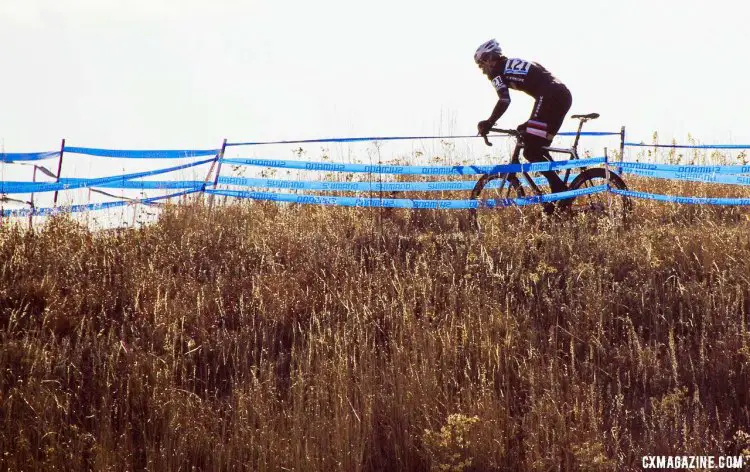 Verona, Wisconsin's Badger Prairie park never fails to deliver top-level cyclocross racing. 2012 Nationals, Masters 45-49. © Cyclocross Magazine