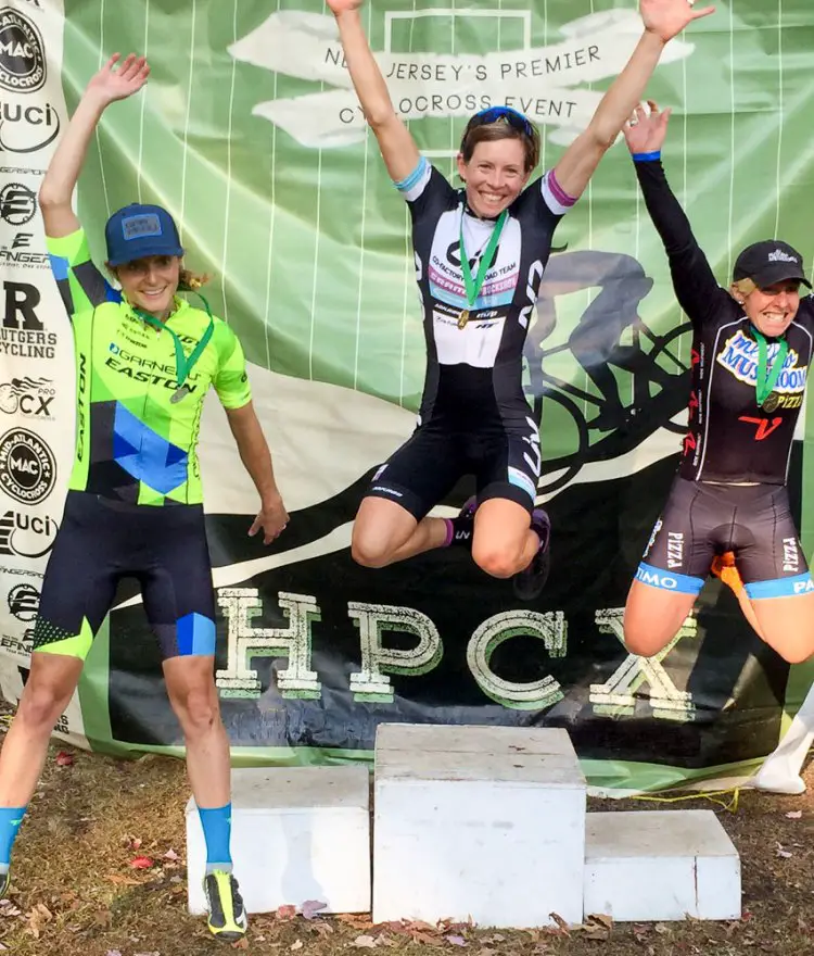 2016 HPCX Day 2. Gordon celebrates her win with Elliott and Van Gilder.