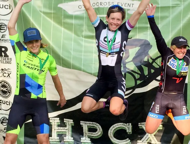 2016 HPCX Day 2. Gordon celebrates her win with Elliott and Van Gilder.