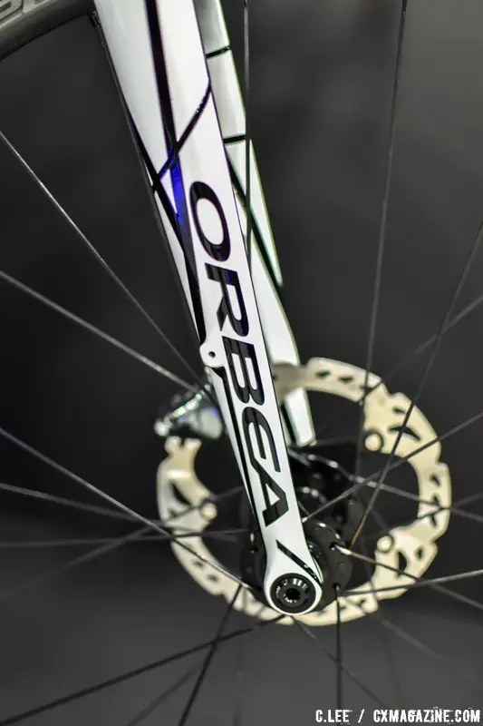 12mm TA front fork. note the hidden fender mount at the B in Orbea © Cliff Lee