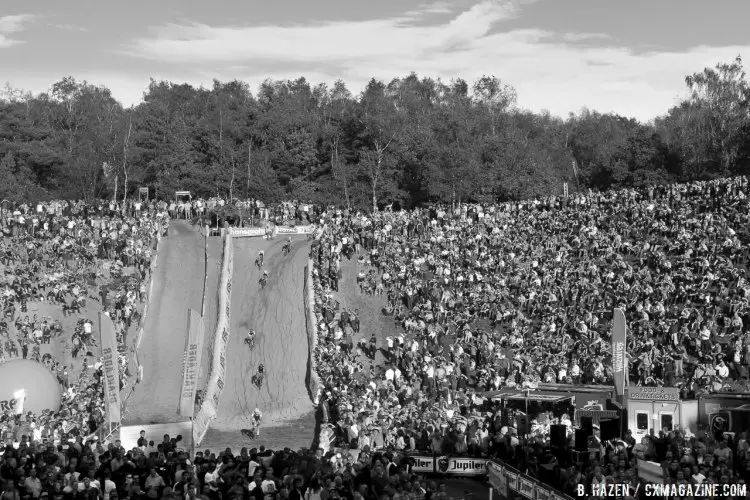 The stadium of cyclocross. 2016 Superprestige Zonhoven - men's race. © Bart Hazen / Cyclocross Magazine