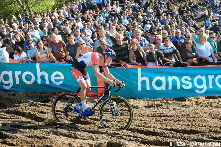 Mathieu van der Poel is back, and was at home in the sand of Zonhoven. 2016 Superprestige Zonhoven - men's race. © Bart Hazen / Cyclocross Magazine