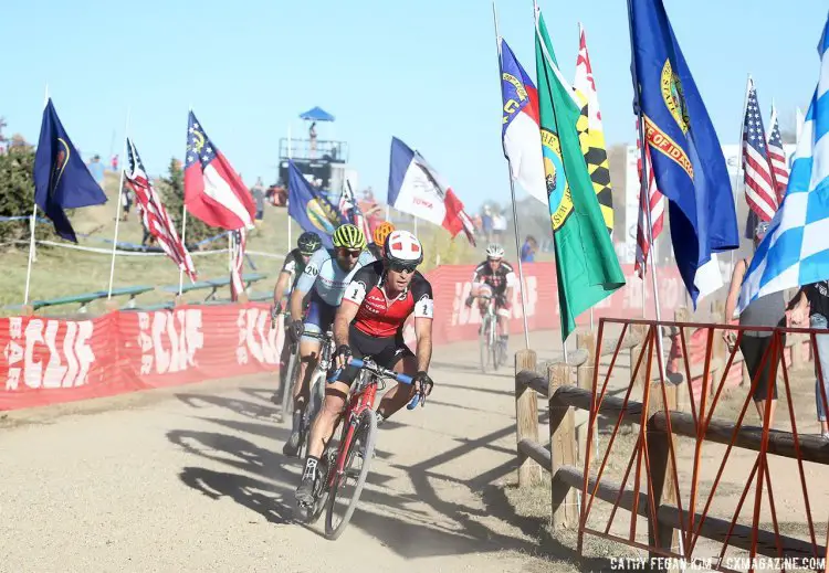 The ageless Page gave chase and moved up to second. US Open of Cyclocross UCI C2 Day 2. © Cathy Fegan Kim / Cyclocross Magazine