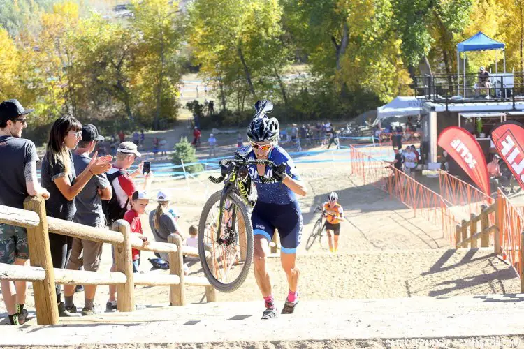 McCutcheon running away from Miller at the US Open of Cyclocross UCI C2 Day 2. © Cathy Fegan Kim / Cyclocross Magazine