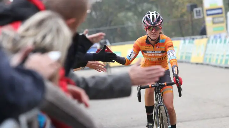 Amanda Miller finished fifth at the 2016 Valkenburg Cyclocross World Cup Elite Women. © B. Hazen / Cyclocross Magazine