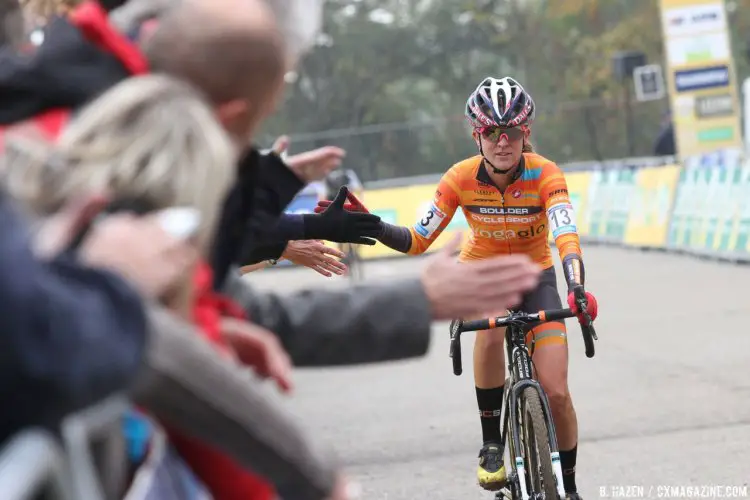 Amanda Miller finished fifth at the 2016 Valkenburg Cyclocross World Cup Elite Women. © B. Hazen / Cyclocross Magazine