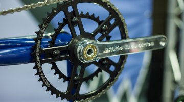 The White Industries R30 crank is one of three new crank offerings debuted at Interbike 2016. The crank arms and spindle (no rings) weigh in at 560g with a retail price of $300 USD. © Cyclocross Magazine