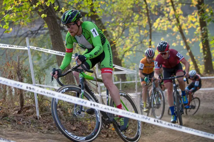 Hyde leads Ortenblad, Krughoff and Werner. Derby City Cup Cyclocross Race Day 1. © Wil Matthews