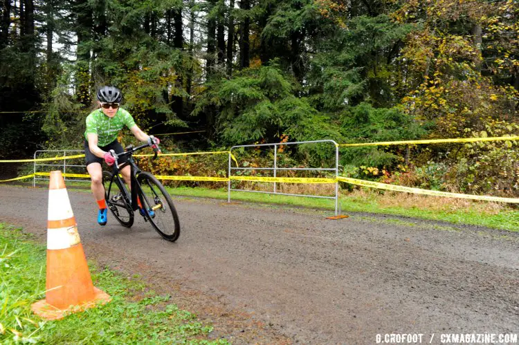 Early rain created a slick race course at penultimate round of thee MFG Cyclocross Series. © Geoffrey Crofoot