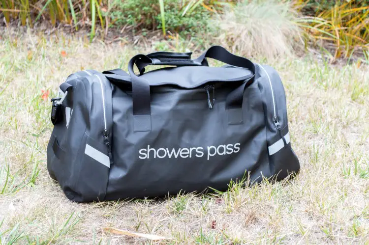 The Refuge waterproof duffel bag from Showers Pass is a waterproof bag that has a 51 liter main compartment and sells for $189. C. Lee / Cyclocross Magazine