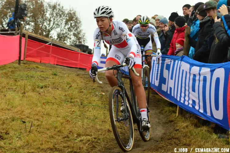 Sophie De Boer (NED) had a strong showing and would finish the race in fourth place - 2016 Zeven UCI Cyclocross World Cup Elite Women. © C. Jobb / Cyclocross Magazine