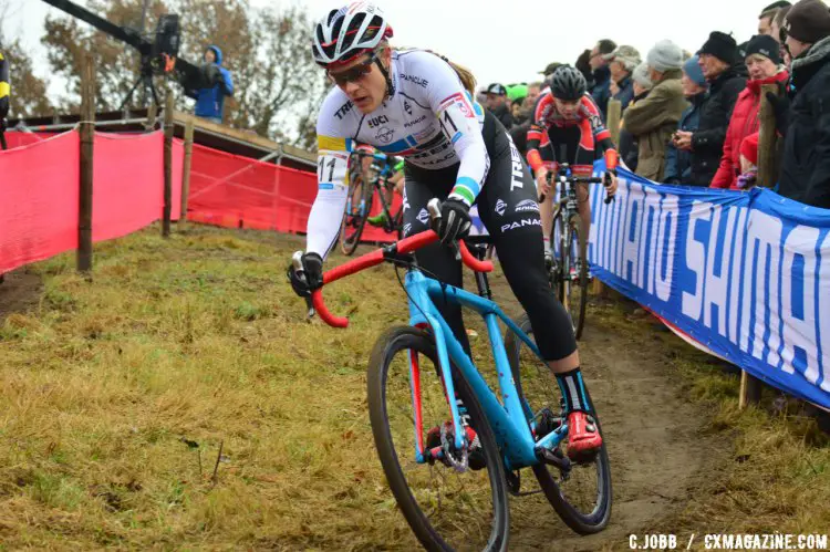 Katie Compton (USA) finished a close second - 2016 Zeven UCI Cyclocross World Cup Elite Women. © C. Jobb / Cyclocross Magazine