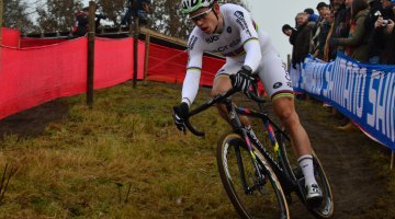 Wout Van Aert had a solid race but finished in second place at the 2016 Zeven UCI Cyclocross World Cup Elite Men's race. © C. Jobb / Cyclocross Magazine