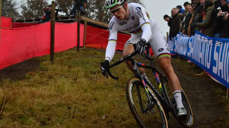 Wout Van Aert had a solid race but finished in second place at the 2016 Zeven UCI Cyclocross World Cup Elite Men's race. © C. Jobb / Cyclocross Magazine