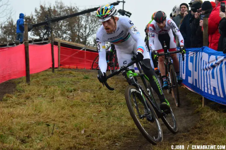 Stephen Hyde (USA) ended up the top American in in 30th place for the 2016 Zeven Cyclocross World Cup Elite Men's race. © C. Jobb / Cyclocross Magazine