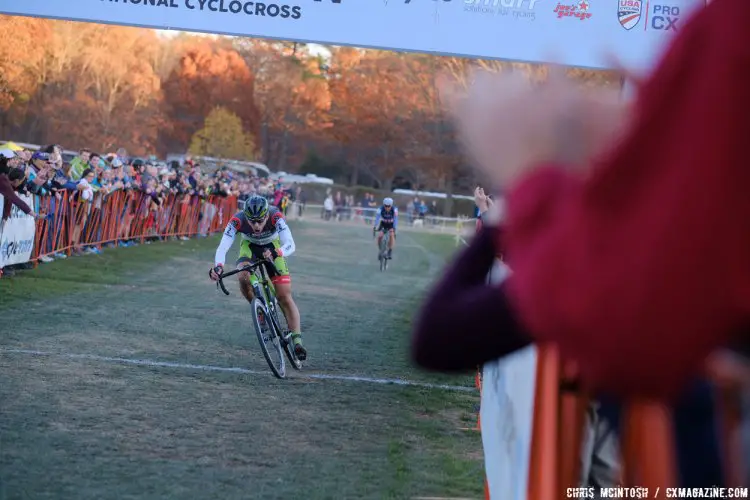 Curtis White for the win on day 2 of racing in Northampton, Mass. © Chris McIntosh