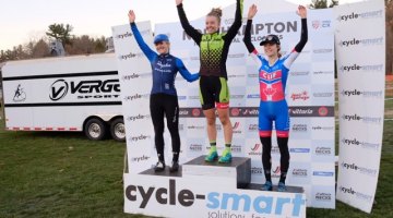 2016 Northampton International Day 2 Elite Women's podium with Emma White on the top step. © Chris McIntosh