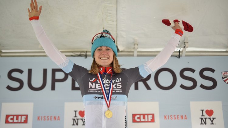 Big smiles from Maghalie Rochette on the top step of the podium. © Chris McIntosh