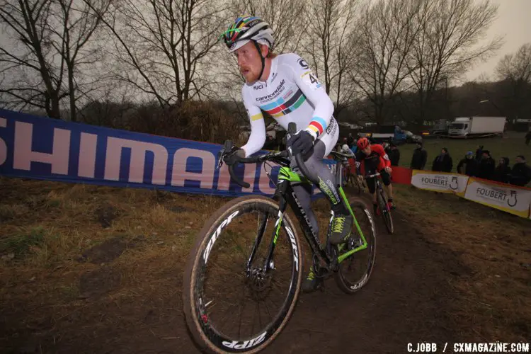 Stephen Hyde on a climb during the 2016 Zeven World Cup. © C. Jobb / Cyclocross Magazine