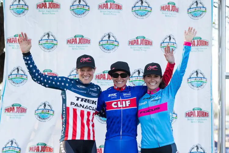 Elite Women's podium for the Derby City Cup 2016 Day 2. © Jake's Point of View