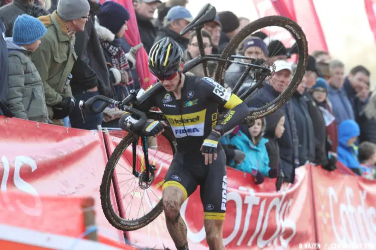 Corne van Kessel at the 2016 Soudal Classics Jaarmarktcross in Niel. © B. Hazen / Cyclocross Magazine