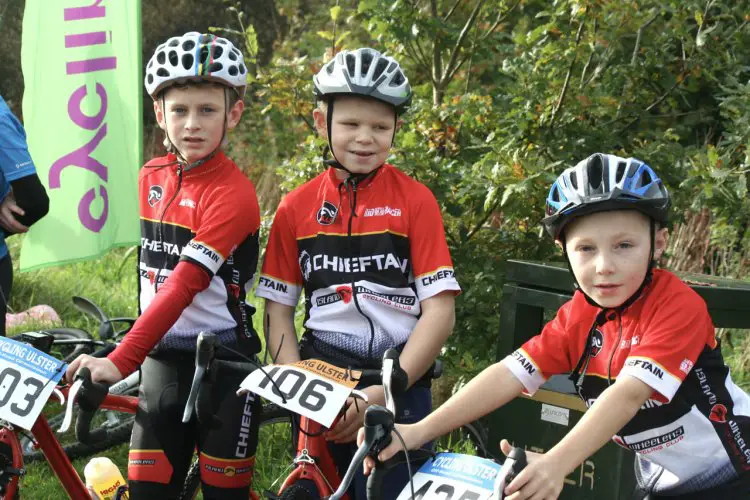 Young competitors from Coalisland's Chieftain Cycling Club in Derry on Sunday.