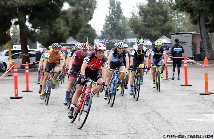 Jonathan Page grabbed the holeshot before a mechanical derailed his chances. 2016 CXLA Day 2. © Cathy Fegan-Kim / Cyclocross Magazine