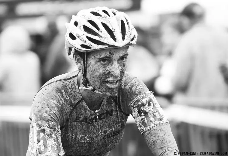 Courtenay McFadden after a solid effort on a rainy day. 2016 CXLA Day 2. © Cathy Fegan-Kim / Cyclocross Magazine